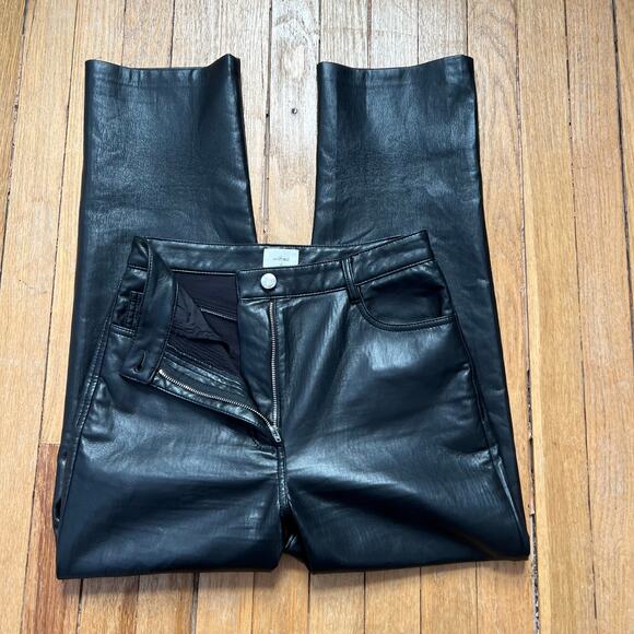 Wilfred The Melina‎ Pant Vegan Faux Leather Black High Rise Straight Leg Size 4 - Picture 8 of 14